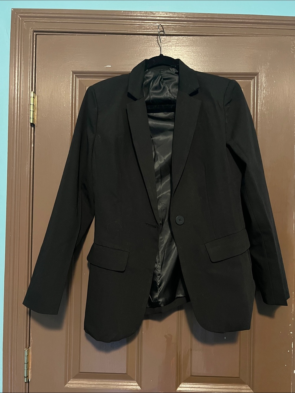 Black Single-Button Blazer L